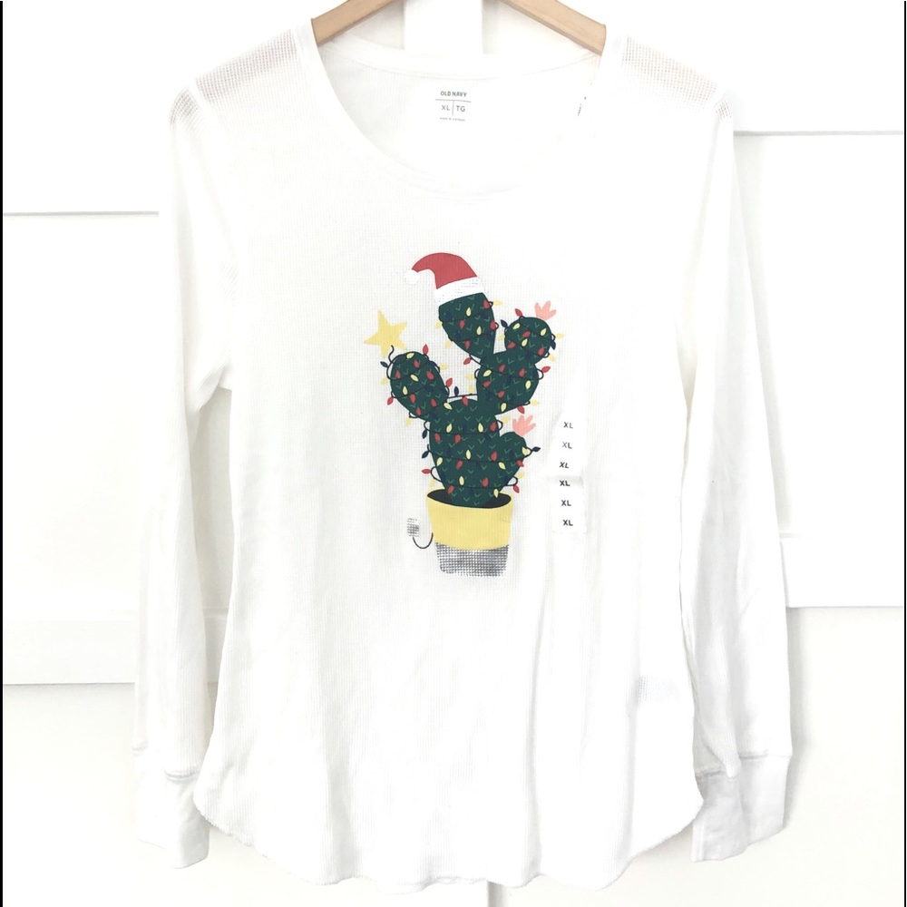 Old Navy Women’s Holiday PJ Top Christmas Cactus